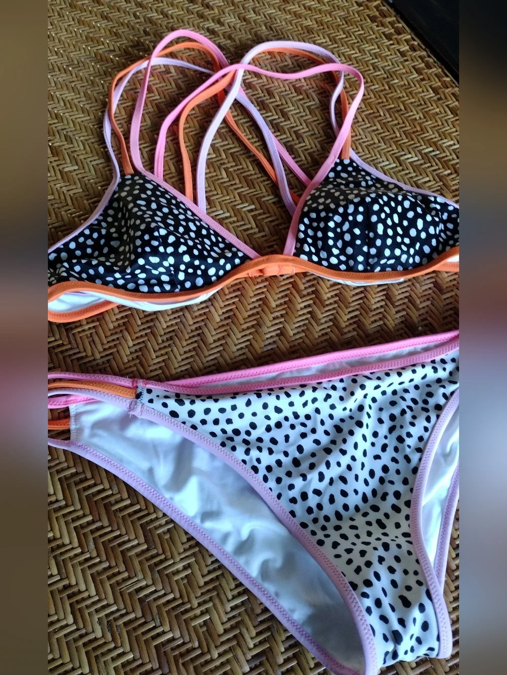 Victoria's Secret Black and White Polka Dot Swim Two Piece Bikini Set
